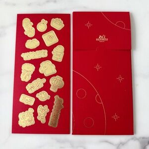 Set of 2 - HERMES lunar new year red envelopes with stickers